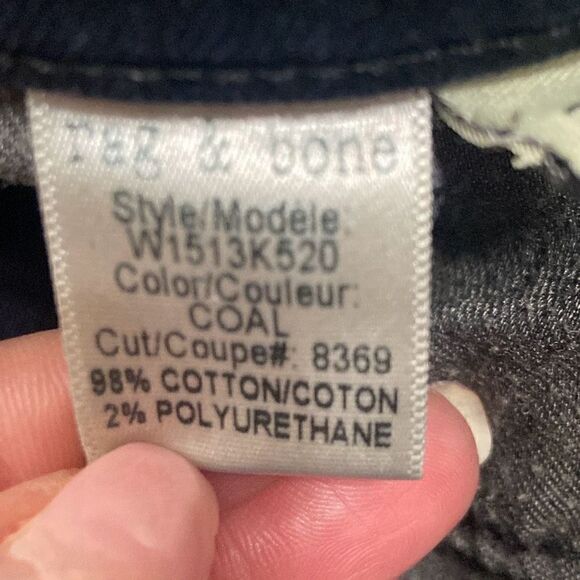 rag & bone High Rise Skinny Dark Coal Wash Denim Stretch Jeans Women Size 25 - Picture 13 of 13